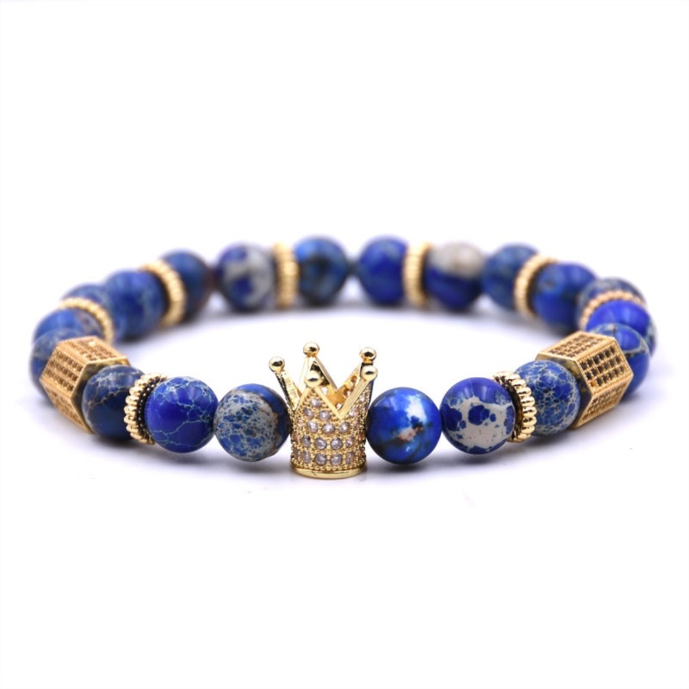 Cool Sediment Jasper Crown Natural Stone Bracelet